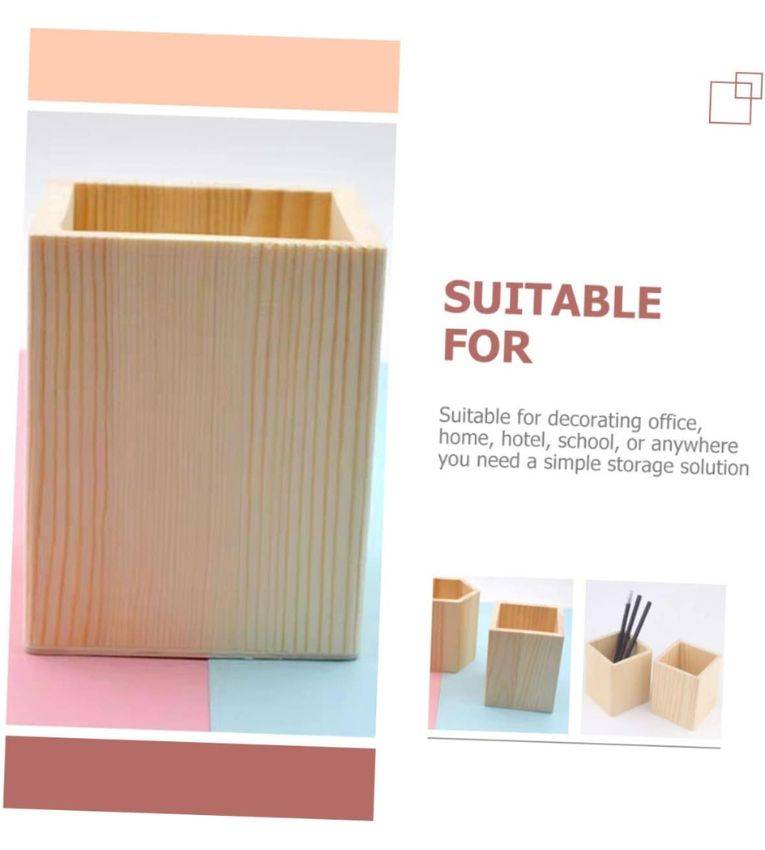 Porte-Stylo en Bois Naturel, Organisateur Bureau Écologique et Élégant.